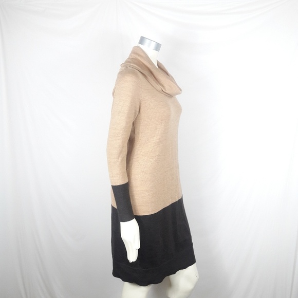 Ann Taylor Loft Colorblock Cowl Neck Sweater Dress - Picture 2 of 7